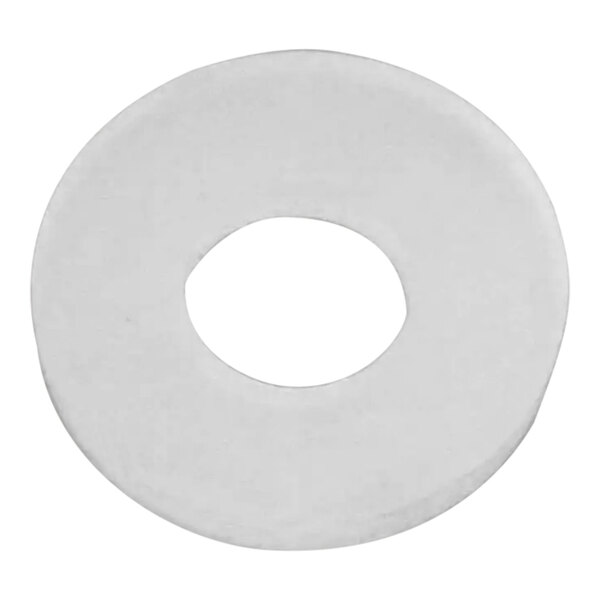 A white silicone gasket with a hole in the middle.