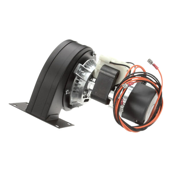 A black and silver Frymaster motor with wires.