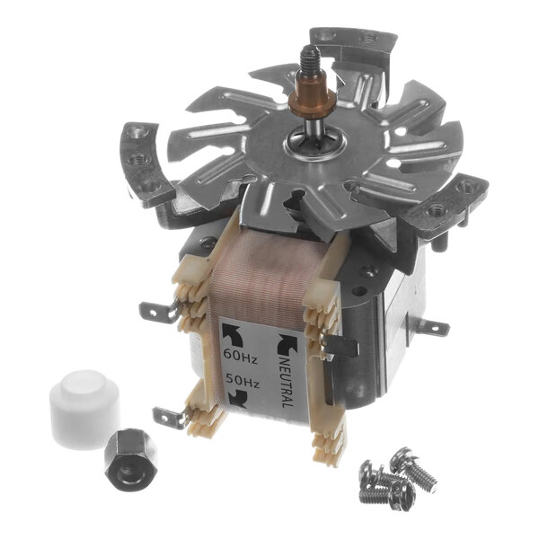 A Moffat motor kit with a metal disc and screws.