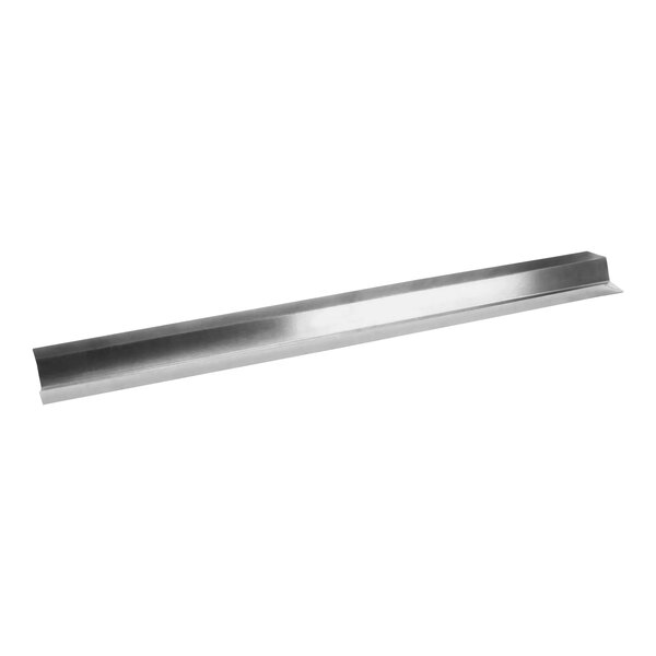 A silver rectangular metal beam with a long handle on a white background.