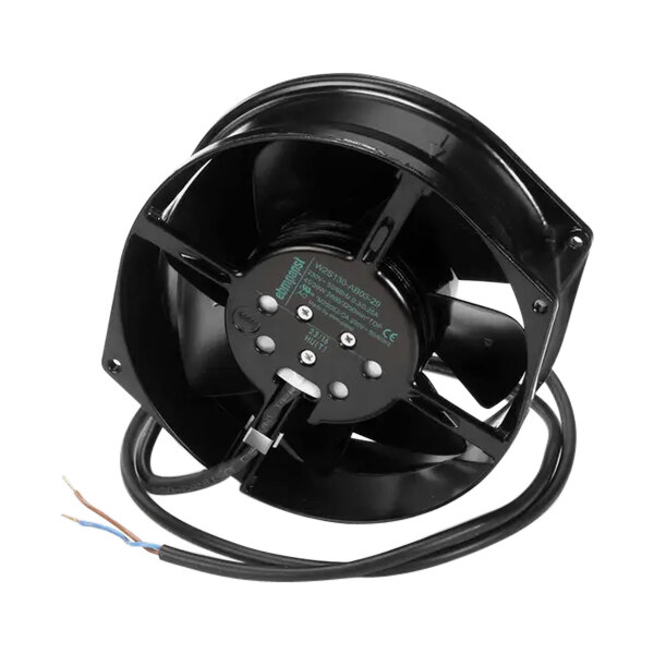 A black CMA Dishmachines motor fan with wires.