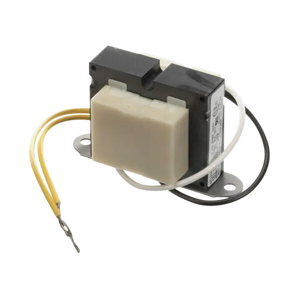 A CMA Dishmachines Cma-180Uc Disp Transformer, a small white plastic block with wires.