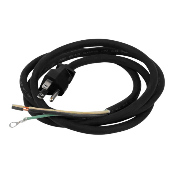 A black electrical cord with a 5-15P plug.