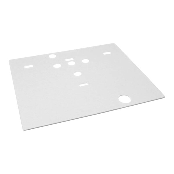 A white square sheet with holes.