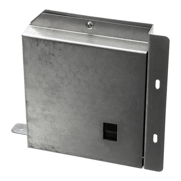 A metal Frymaster elect filter box with a latch on the side.