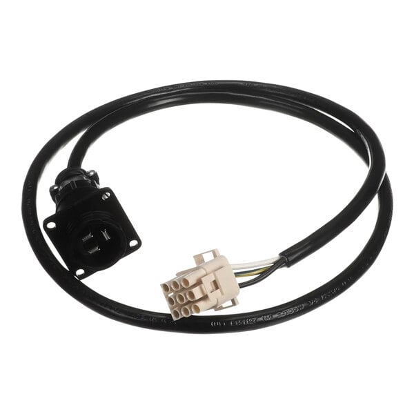 A black cable with a white connector for a Frymaster filter motor.