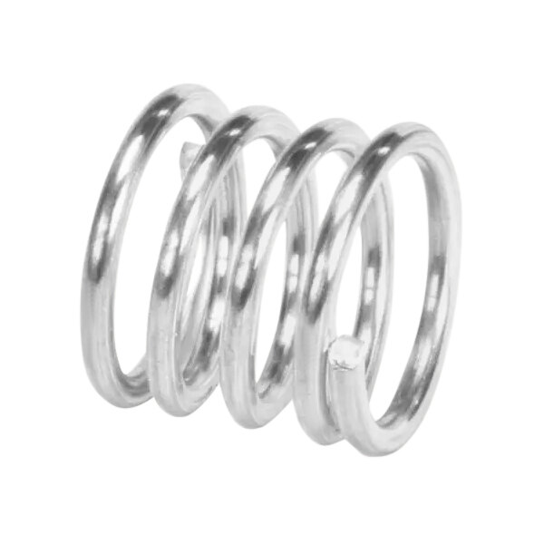 A close-up of a silver spiral spring.