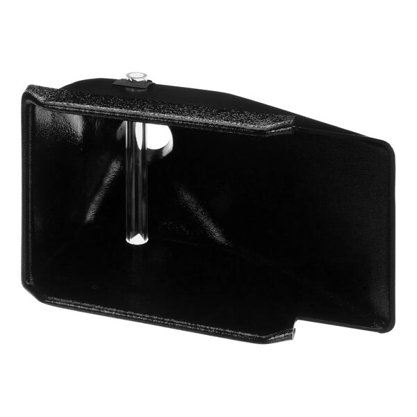 A black rectangular Bunn hopper assembly with a clear glass tube inside.