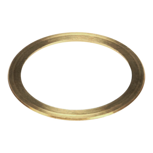 A circular brass washer.