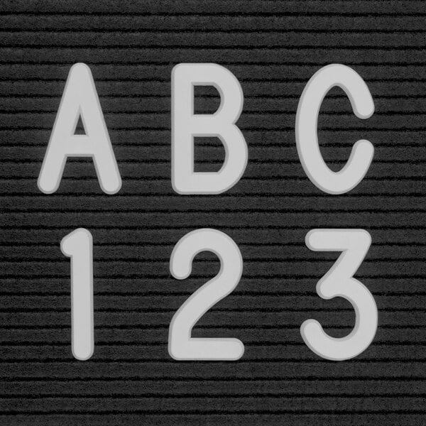 A group of white letters and numbers on a black background.