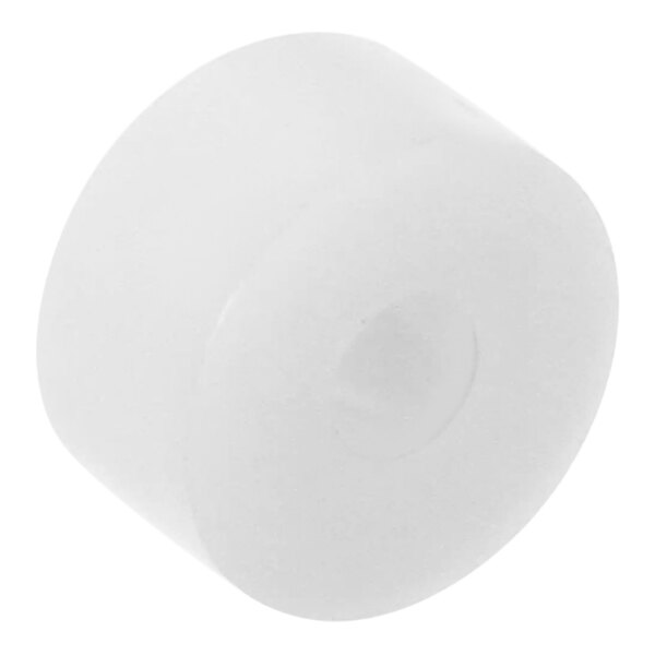 A white cylindrical object with a circle in the middle.