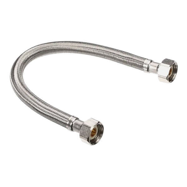 A CMA Dishmachines stainless steel flexible hose with two connectors and a nut.