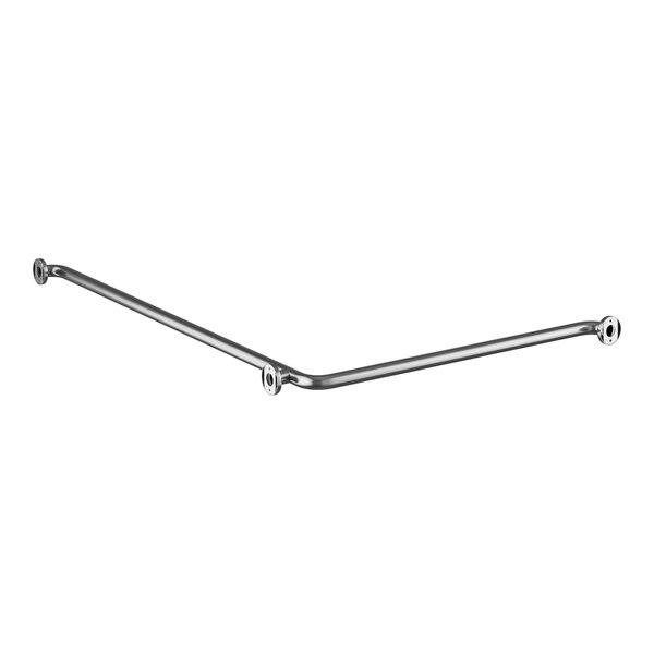 A metal pipe with holes for a Lavex two-wall grab bar.