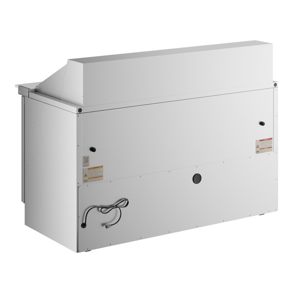 A white rectangular True Refrigerated Sandwich Prep Table with wires.