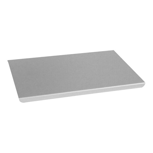 An Omnimed aluminum shelf with shelf clips for a medical cabinet.