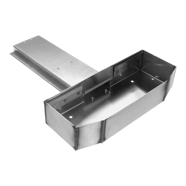 A metal box with a metal bar and a handle.