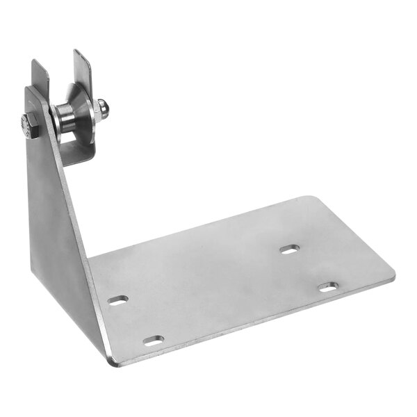 A metal bracket with screws.