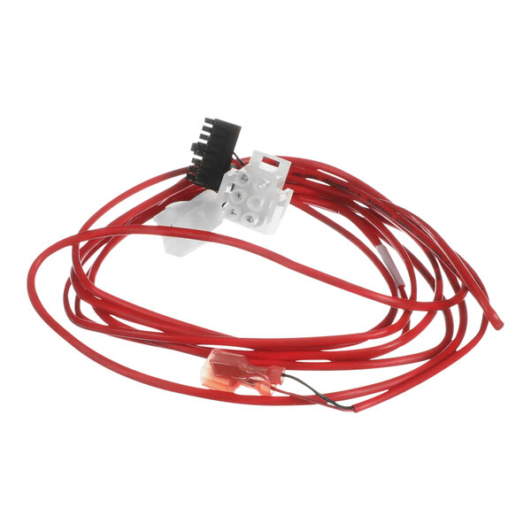 A red wire with a white connector.