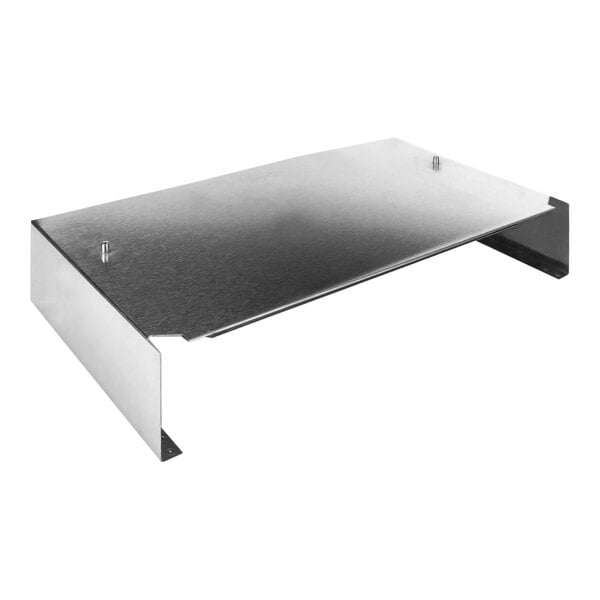 A Frymaster metal fluecap shelf with screws.