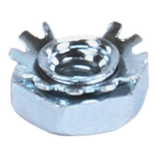 A Frymaster 6-32 hex nut with a metal ring on top.