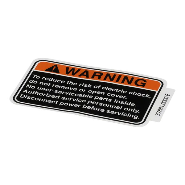 A close-up of a Bunn warning decal with black and orange text.