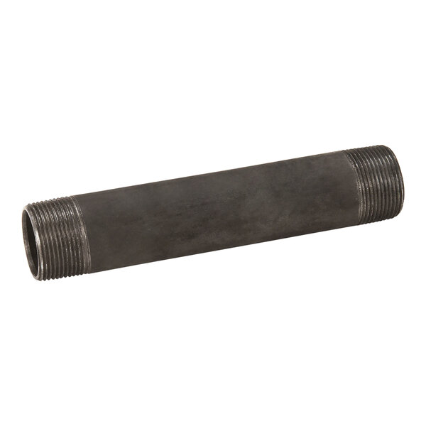 A black pipe nipple with a threaded end.