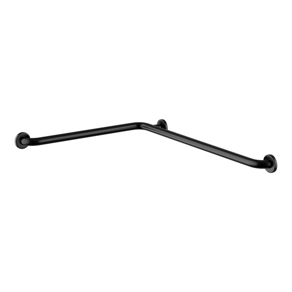 A black metal Lavex grab bar.
