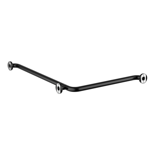 A black metal Lavex grab bar with two metal bars.