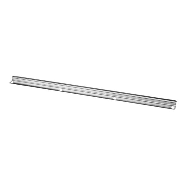 A stainless steel rectangular bar with holes.