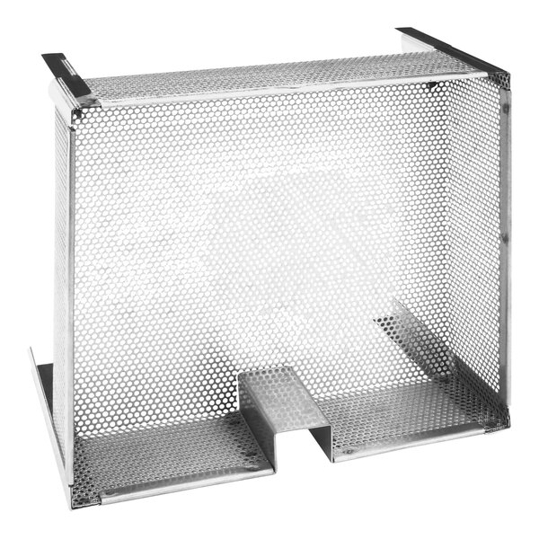 A metal mesh Frymaster basket with a handle.