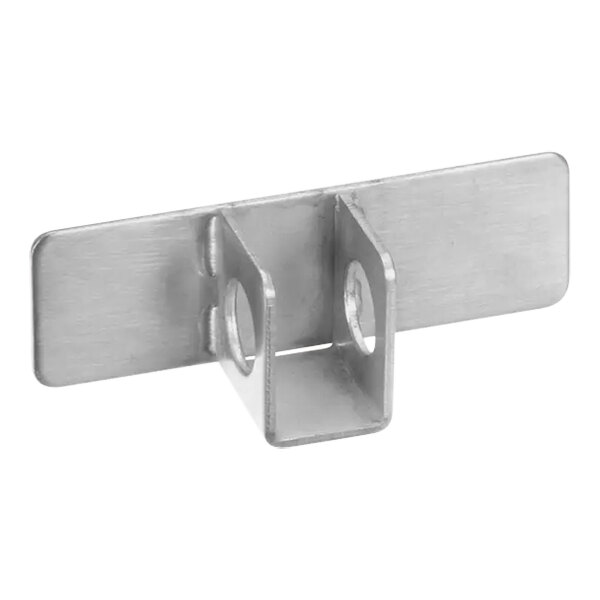 A stainless steel CMA Dishmachines door switch actuator with two holes.