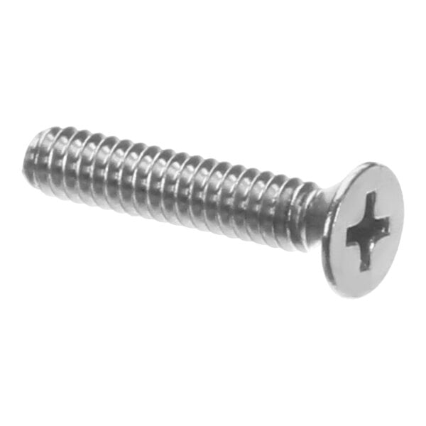 A close-up of an Accutemp #10-24 X 1 Phillips screw.