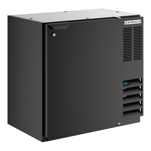 Beverage-Air BB36HC-1-B 36" Black Underbar Height Solid Door Back Bar Refrigerator
