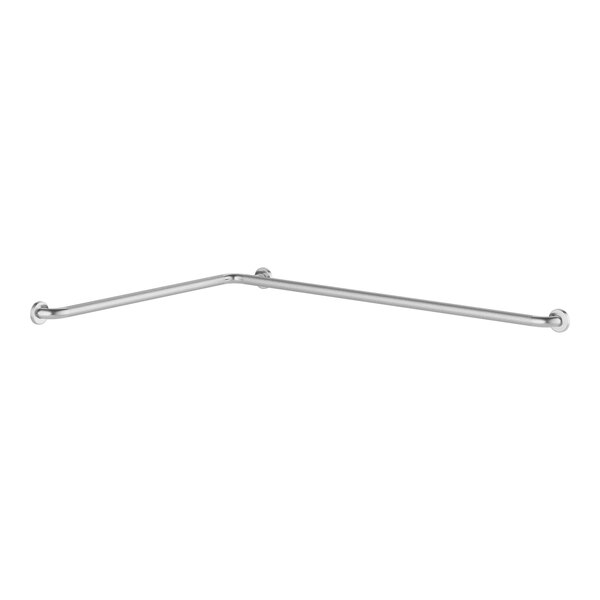 A silver metal Lavex grab bar with a peened grip on a white background.