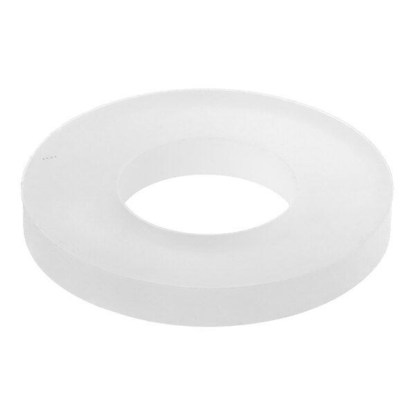 A white circle with a hole in it.