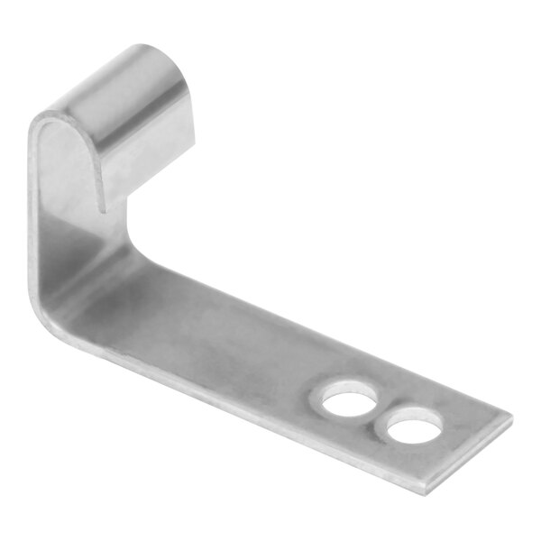 A stainless steel Frymaster clamp bracket with two holes.