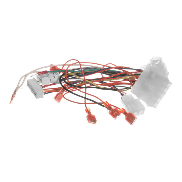 A Frymaster Lov-T Fv Control Box wiring harness with colorful wires and connectors.