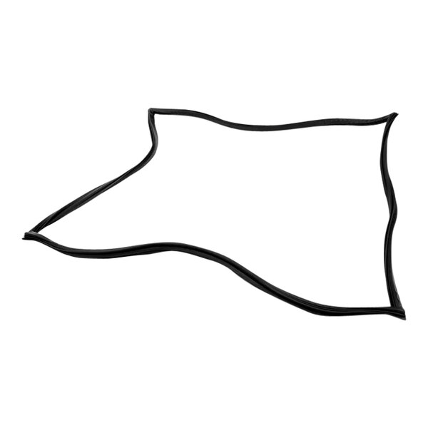 A black rubber seal in the shape of a rectangle with rounded corners.