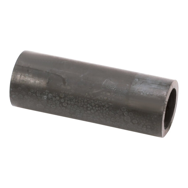 A black reinforced transfer hose with a metal end.
