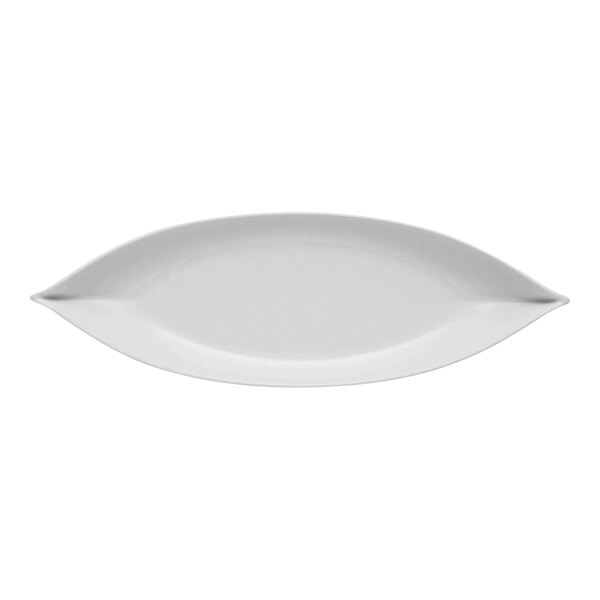 A white Schonwald porcelain platter with a curved edge.