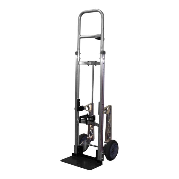 A B&P Manufacturing Liberator hand truck with wheels and a curved handle.