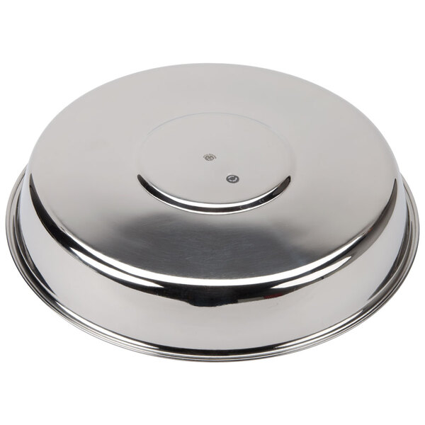 An American Metalcraft Mesa stainless steel food pan with a silver metal lid.