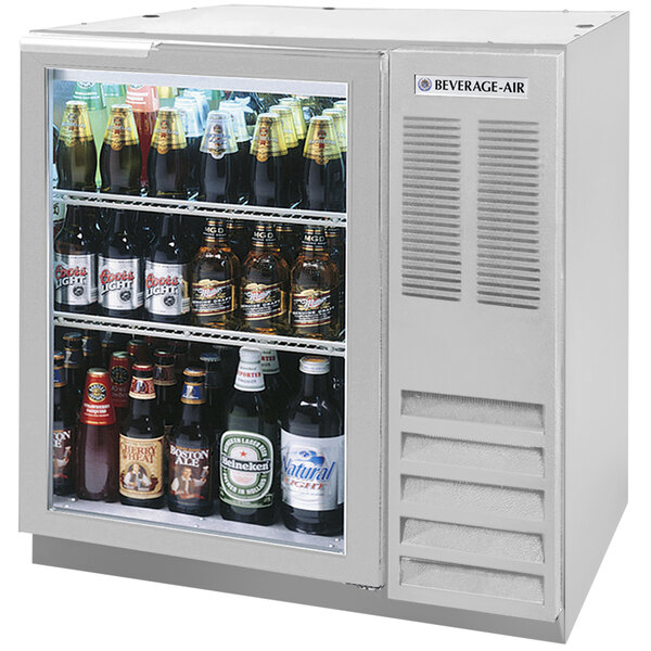 Beverage Air Bb36gf 1 S Led 36 Stainless Steel Glass Door Back Bar Refrigerator
