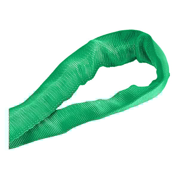 A green Lift-All Tuflex polyester roundsling.