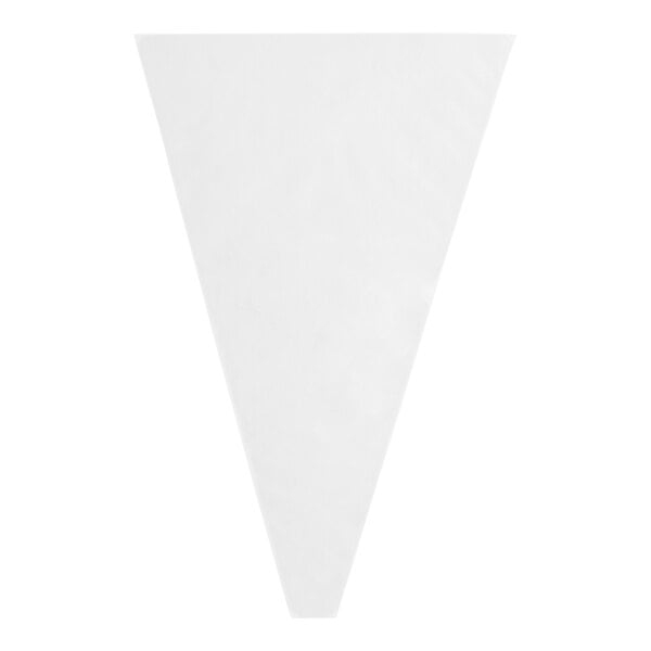 A white triangular object with black text.