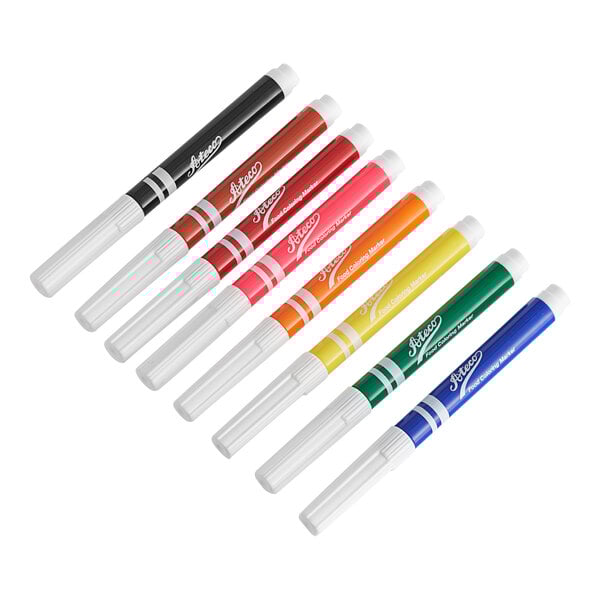A set of Ateco food coloring markers in different colors.