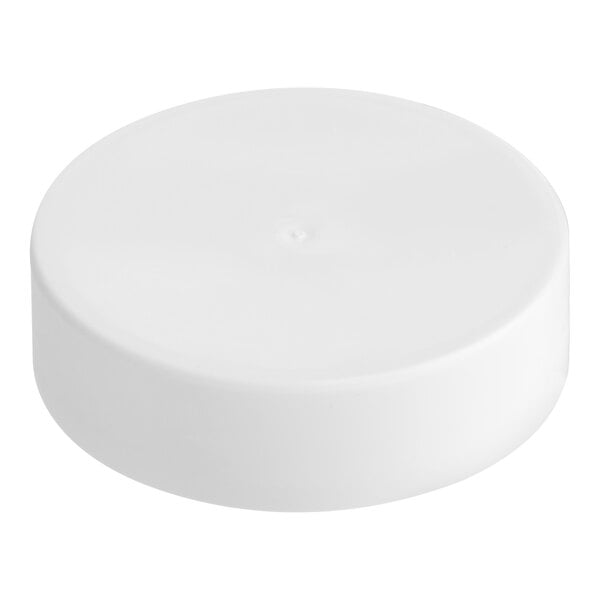A 38/400 white plastic lid with a foam liner.