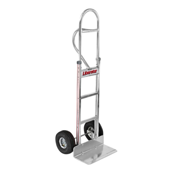 A B&P Manufacturing hand truck with wheels and a handle.