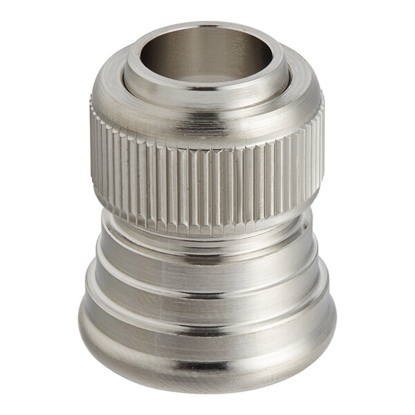 An Ateco metal standard coupler with a threaded hole.