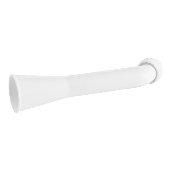 A white plastic tube with a long white handle.